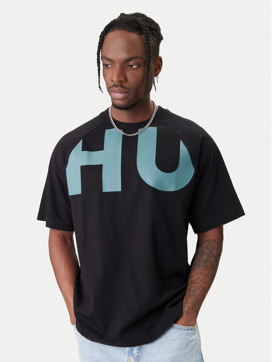 HUGO HUGO T-Shirt Nalftee 50552485 Černá Loose Fit