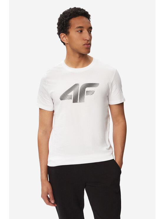 4F 4F T-Shirt 4FWMM00TTSHM2257-10S Biały Regular Fit