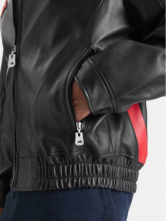HUGO HUGO Giacca di pelle Lugor 50559737 Nero Regular Fit