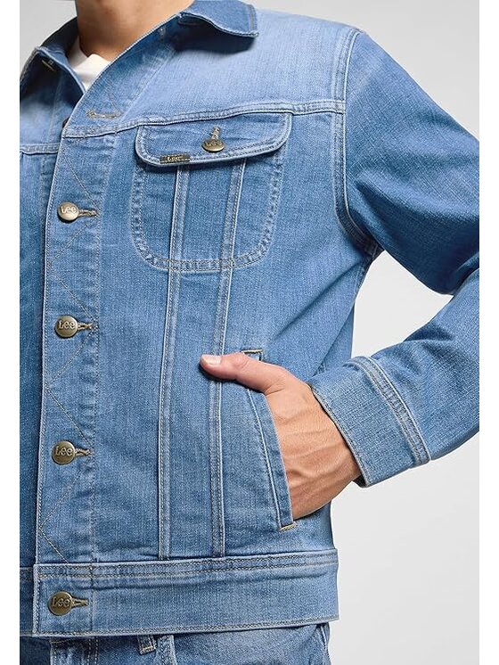 Lee Lee Kurtka jeansowa RIDER JACKET Niebieski Regular Fit