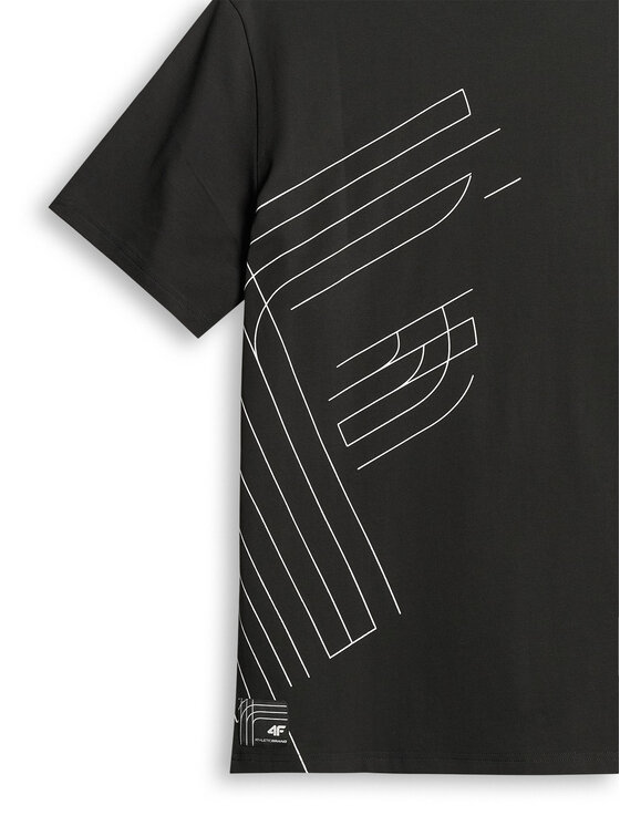 4F 4F T-Shirt MONOCHROME MOVEMENT Czarny Regular Fit