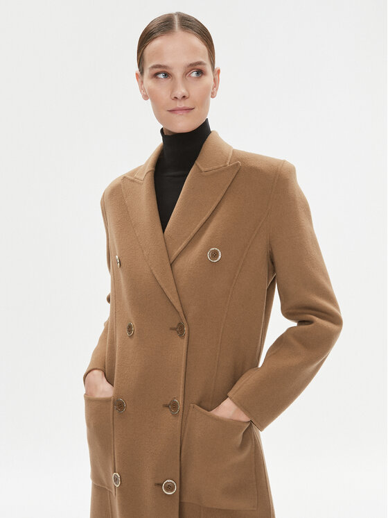 Elisabetta Franchi Elisabetta Franchi Palton de lână CP-43D-36E2-V840 Maro Regular Fit