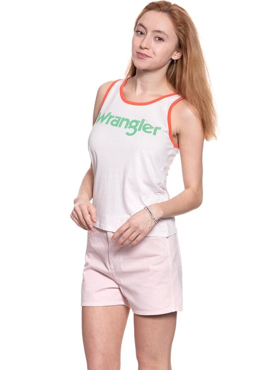 Wrangler Wrangler Top RETRO KABEL TANK Różowy Regular Fit