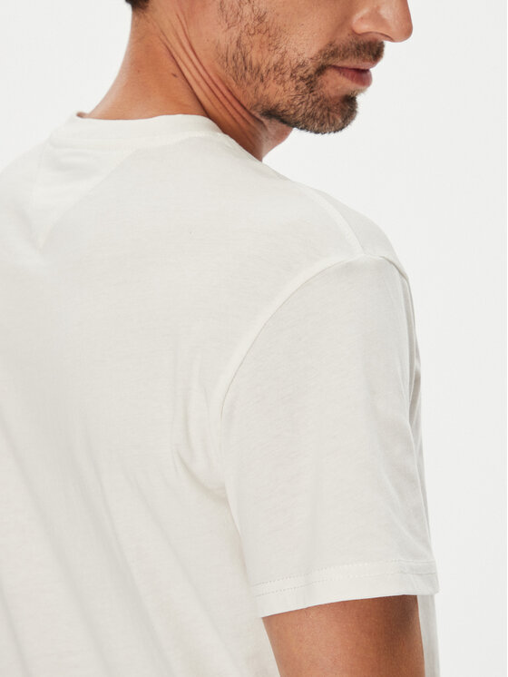 Tommy Jeans Tommy Jeans T-krekls Linear Chest DM0DM21780 Écru Slim Fit