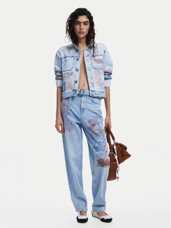 Desigual Desigual Kurtka jeansowa Los Angeles 25SWED03 Niebieski Regular Fit