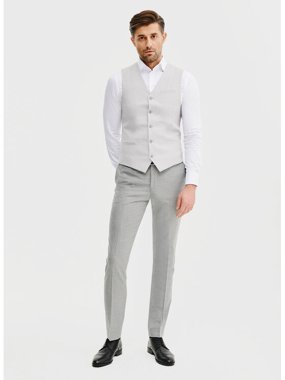 Pako Lorente Pako Lorente Kamizelka P25SF-8X-004 Szary Slim Fit