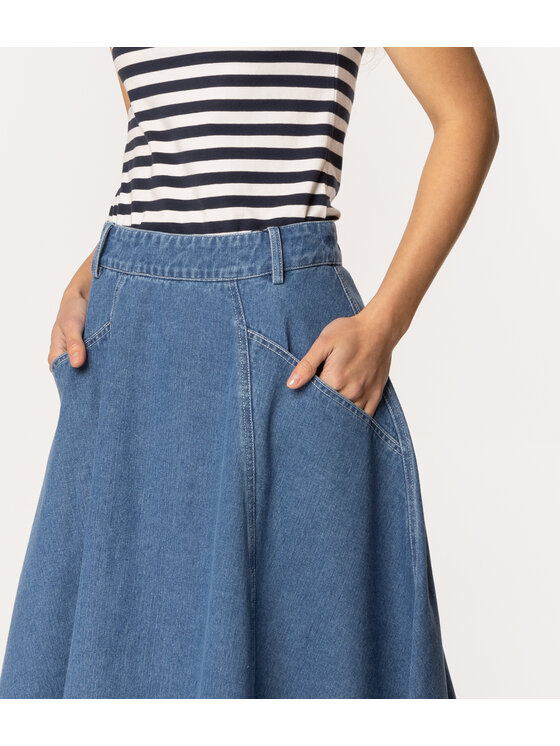 Lee Cooper Lee Cooper Spódnica jeansowa NEMA 3084 Niebieski Regular Fit