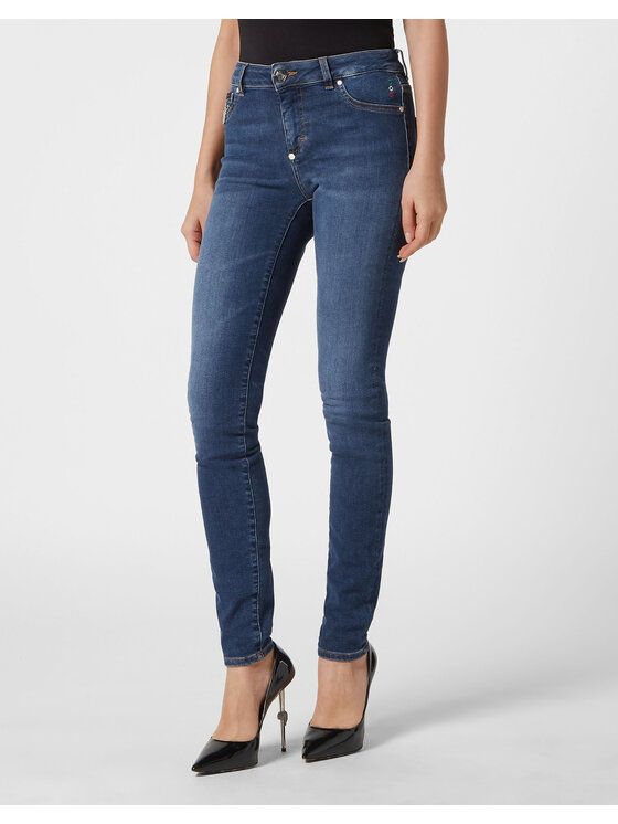 PHILIPP PLEIN PHILIPP PLEIN Džegínsy 9713 Modrá Jegging Fit