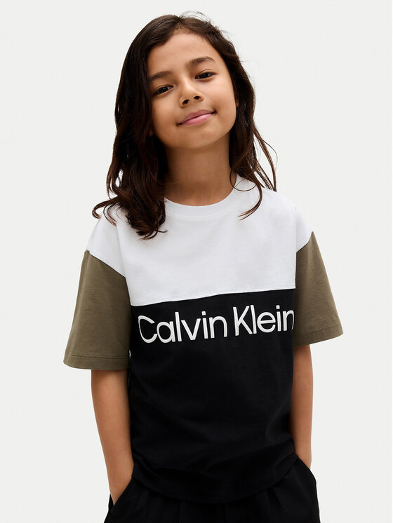 Gyerek Póló Calvin Klein Jeans, Méret: 6Y, Fekete, Blocking IB0IB02528 M