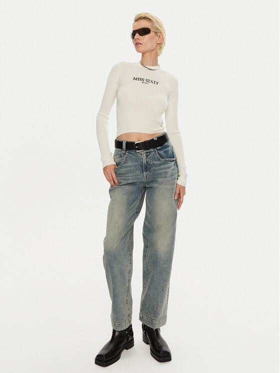 Miss Sixty Miss Sixty Džemper 6L4RJ4340000 Écru Slim Fit