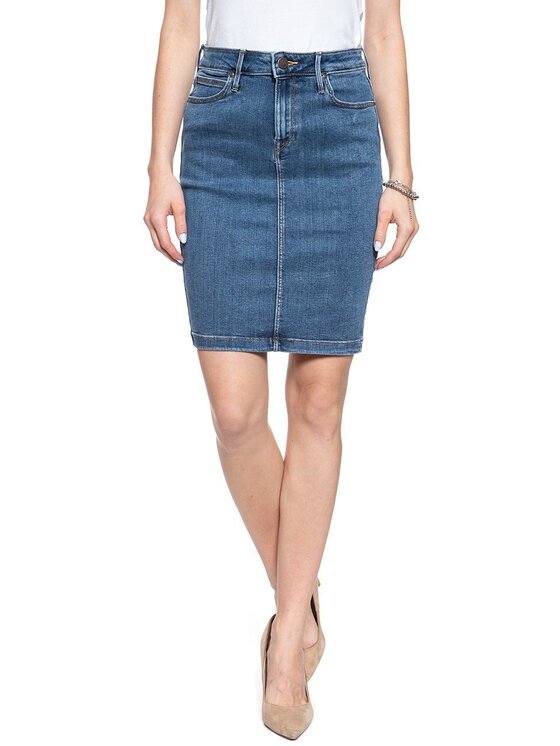 Lee Lee Minigonna PENCIL SKIRT Blu Regular Fit