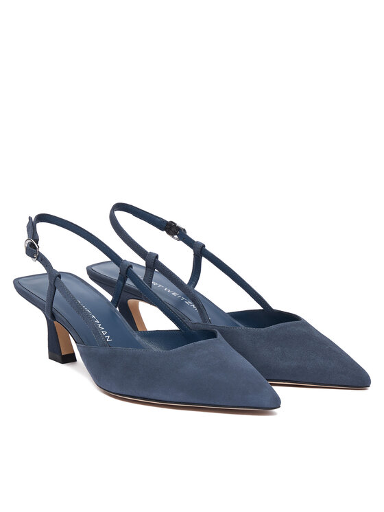 Stuart Weitzman Stuart Weitzman Czółenka Vinnie 50 Slingback SJ433 Granatowy