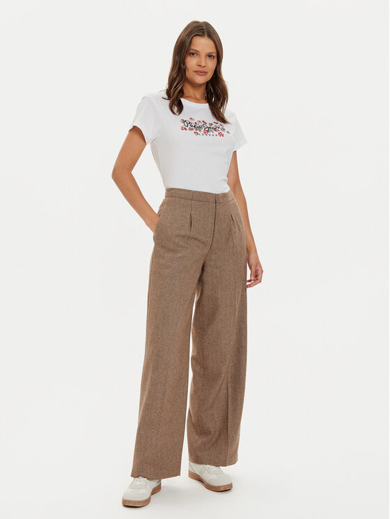 Pepe Jeans Pepe Jeans T-krekls Ginny PL505945 Balts Regular Fit