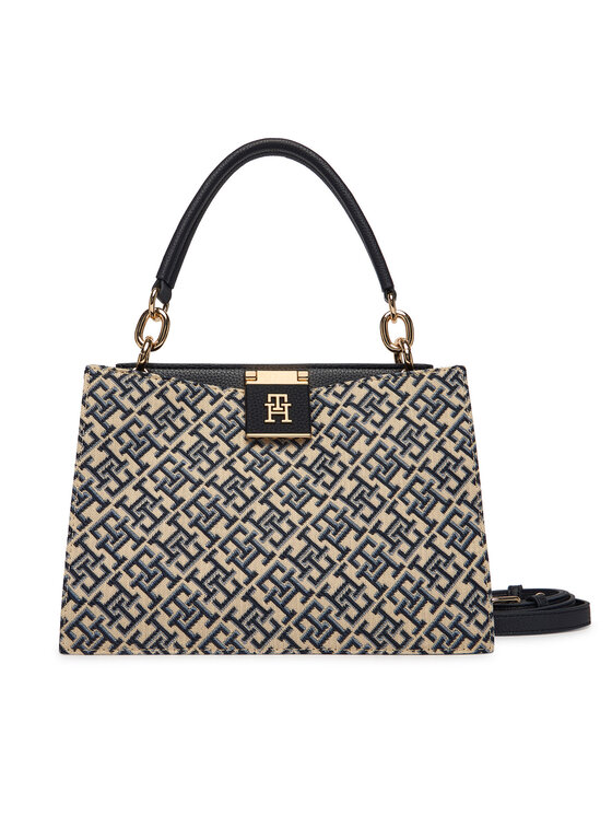 Tommy Hilfiger Tommy Hilfiger Borsetta Th Her Med Satchel Jacqu AW0AW18639 Blu scuro