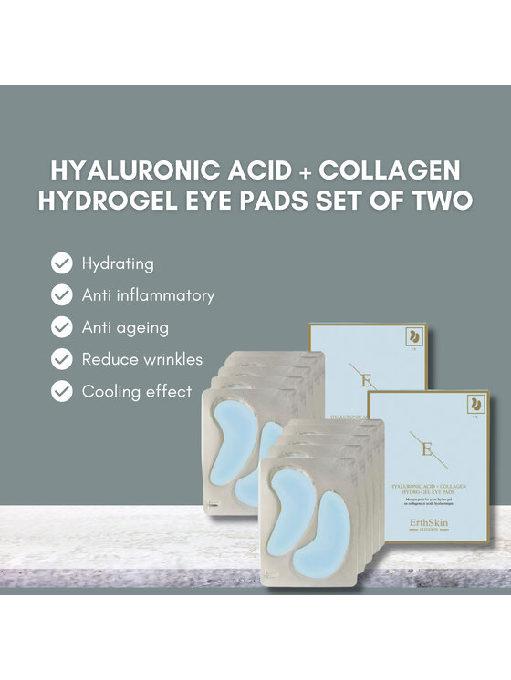 Erthskin London Erthskin London 2x Kwas Hialuronowy + Kolagen Hydrożelowe Płatki pod oczy