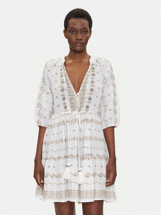 Iconique Iconique Φόρεμα καλοκαιρινό IC25-016 Λευκό Relaxed Fit