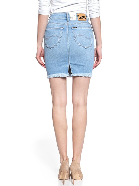 Lee Lee Spódnica mini MID SKIRT Niebieski Regular Fit