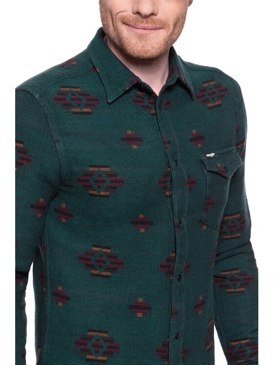 Wrangler Wrangler Camicia LS 1PKT FLAP SHIRT Marrone Regular Fit