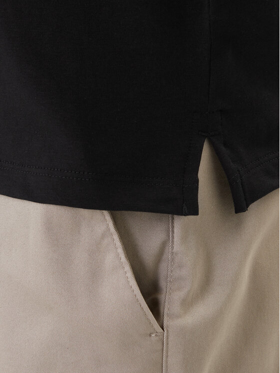 Calvin Klein Calvin Klein Тениска с яка и копчета LV04LF200G Черен Slim Fit