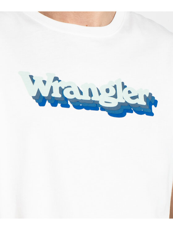 Wrangler Wrangler T-Shirt W753EEW02 Biały Regular Fit