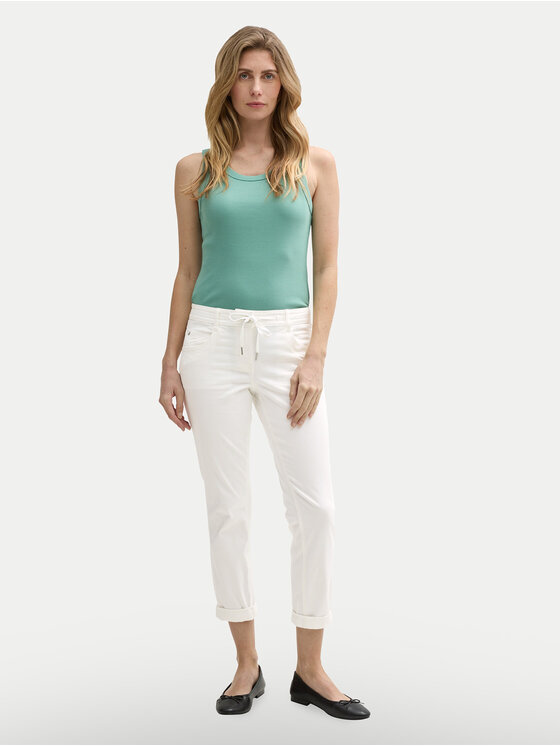 Tom Tailor Tom Tailor Kalhoty z materiálu 1040963 Bílá Tapered Fit