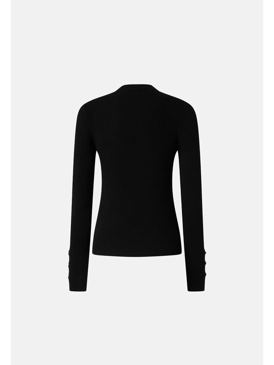 PINKO PINKO Πουλόβερ PINKO RABBOCCO MAGLIA COSTINA LANA STRETCH - 104015-A15S Μαύρο Slim Fit