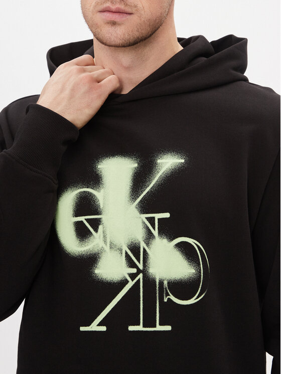 Calvin Klein Jeans Calvin Klein Jeans Μπλούζα Mirrored Ck Logo Hoodie J30J324630 Μαύρο Regular Fit