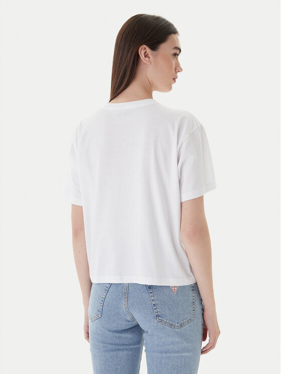 Guess Jeans Guess Jeans T-Shirt W4YI73 K8HM0 Bílá Boxy Fit