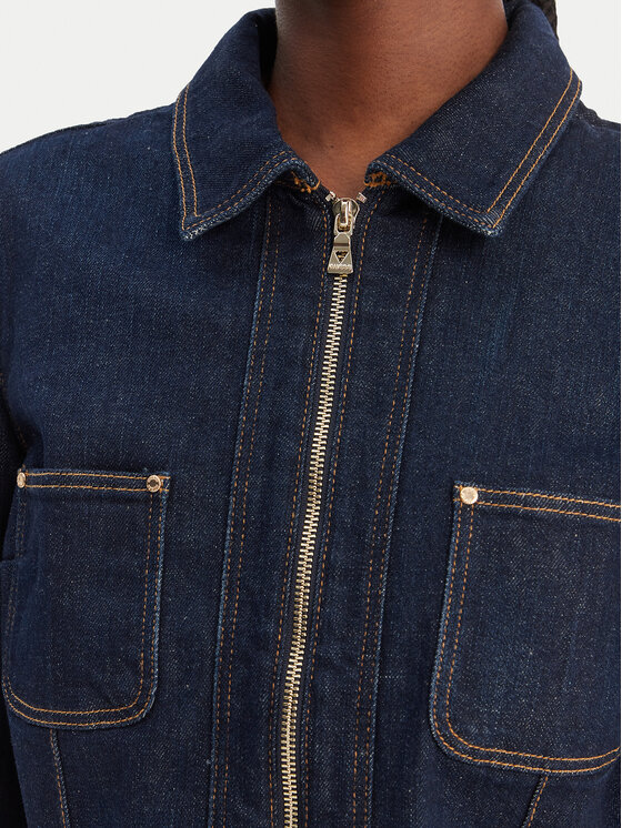 Guess Guess Kurtka jeansowa W6RN76 D6881 Granatowy Regular Fit