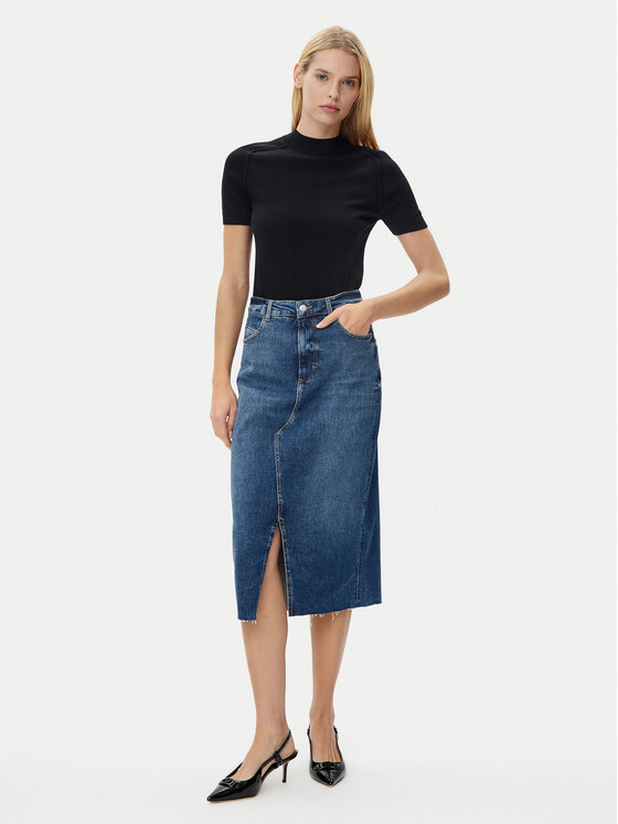 BOSS BOSS Джинсова спідниця midi 50512588 Голубий Slim Fit