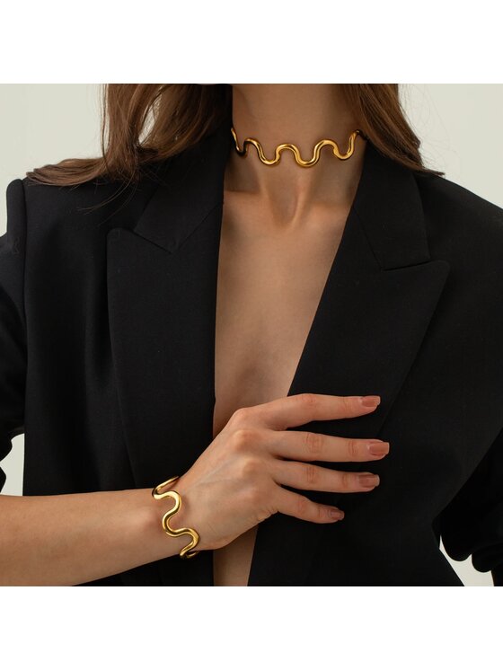 Fugart Fugart Naszyjnik Naszyjnik choker stal szlachetna złoty FUGJDNW2310003 Złoty