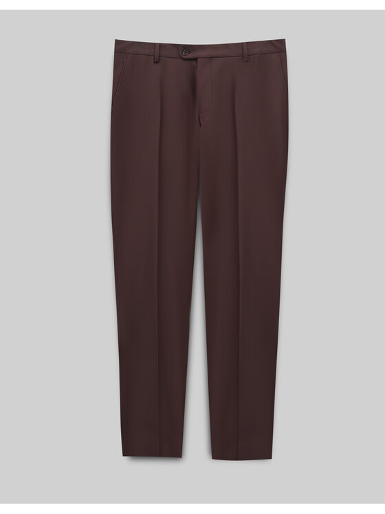 Borgio Borgio Spodnie garniturowe brione Bordowy Slim Fit