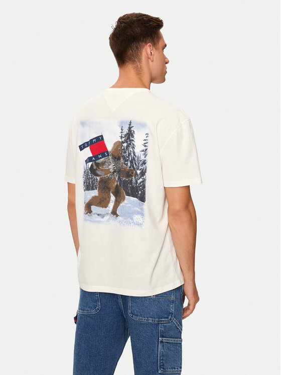 Tommy Jeans Tommy Jeans T-krekls Fun Novelty DM0DM19686 Écru Regular Fit