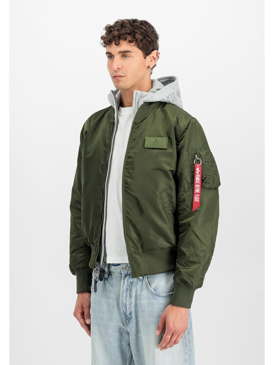 Alpha Industries Alpha Industries Kurtka bomber MA-1 D-Tec Hood Bomber Jacket Zielony Slim Fit