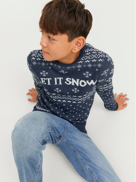 Jack & Jones Junior Jack & Jones Junior Svetr 12247507 Tmavomodrá Regular Fit