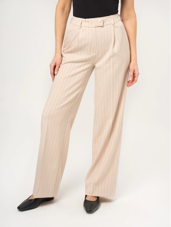 Willsoor Willsoor Spodnie materiałowe 68253 Beżowy Wide Leg