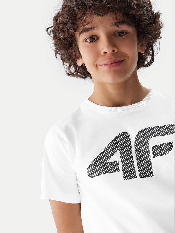 4F 4F T-krekls 4FJWSS24TTSHM1115 Balts Regular Fit