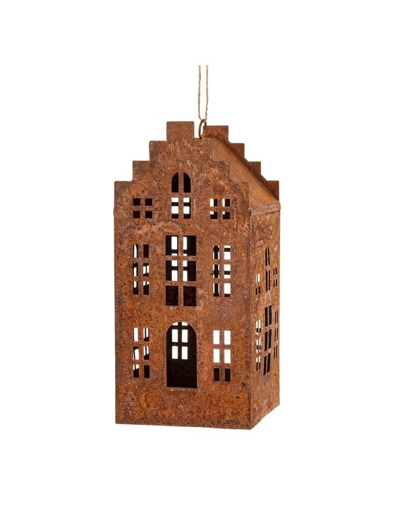 MIAhome MIAhome Figurka domek metalowy rdzawy RUGGINE Pomarańczowy