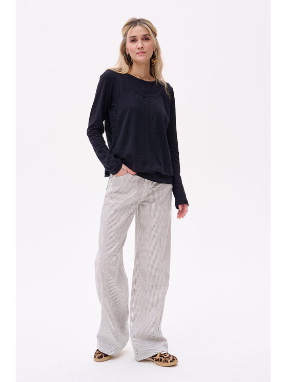 blue shadow blue shadow Bluzka Klarisa Czarny Regular Fit