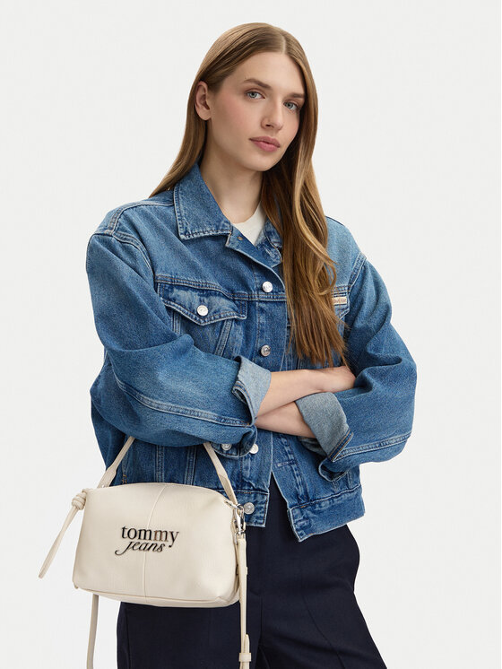 Tommy Jeans Geantă Tjw Bold Camera Bag AW0AW18470 Crem