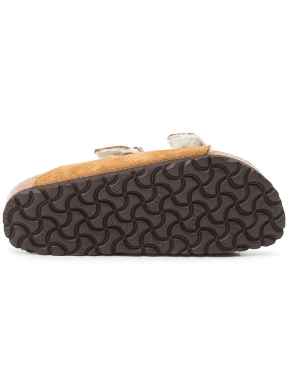 Birkenstock Birkenstock Kapcie Arizona Fur 1001135 Brązowy
