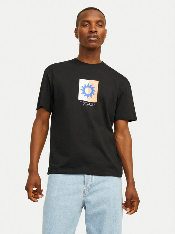 Jack&Jones Tricou Jormarbella 12255569 Negru Relaxed Fit
