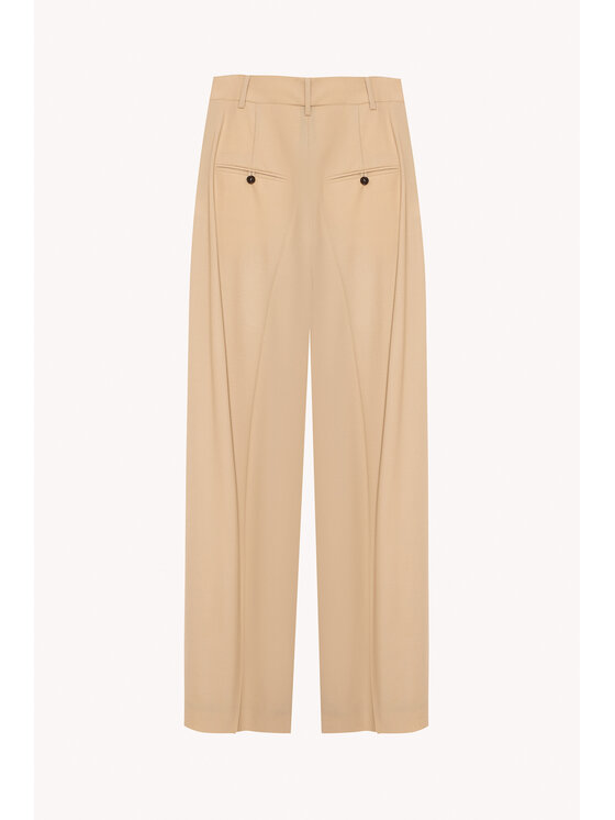 Epuzer Epuzer Spodnie materiałowe Dune wool-wide leg Beżowy Standard Fit