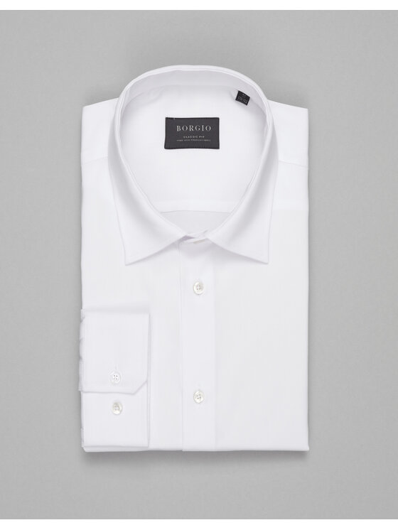 Borgio Borgio Koszula lavello 00514 Biały Classic Fit