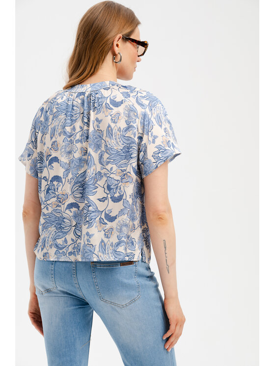 blue shadow blue shadow Bluzka Gala Niebieski Regular Fit