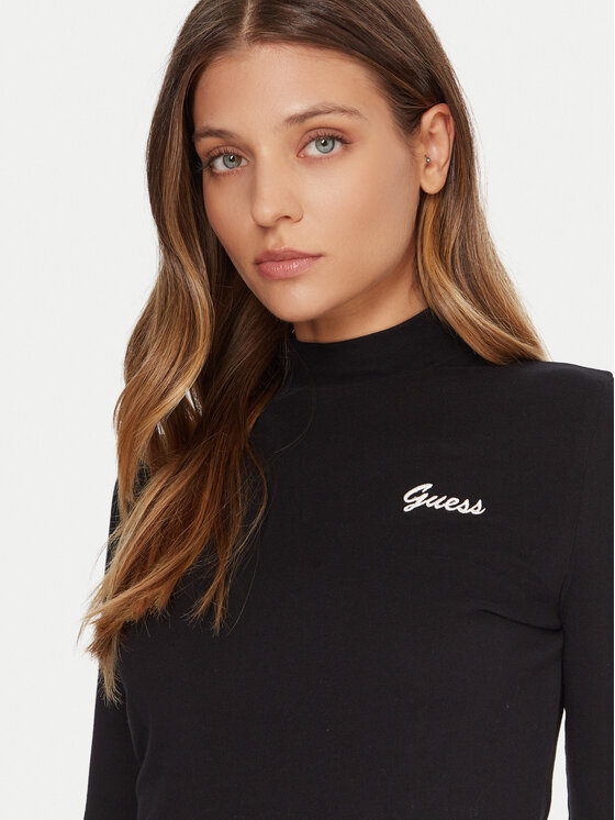 Guess Guess Bluse V5BP10 KCBF1 Schwarz Slim Fit