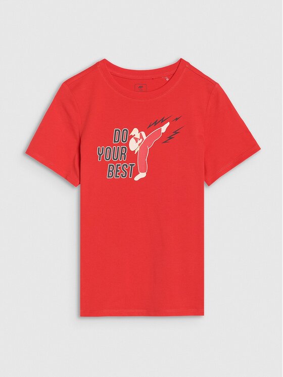 4F 4F T-shirt 4FJRSS25TTSHM2643-62S Rosso Regular Fit