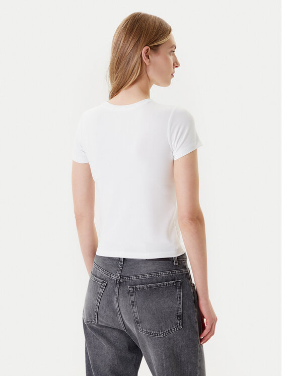 Converse Converse Majica 10027252-A01 Bela Slim Fit