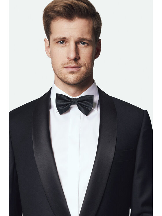 Lancerto Lancerto Garnitur Leiston GA073124000026 Czarny Slim Fit