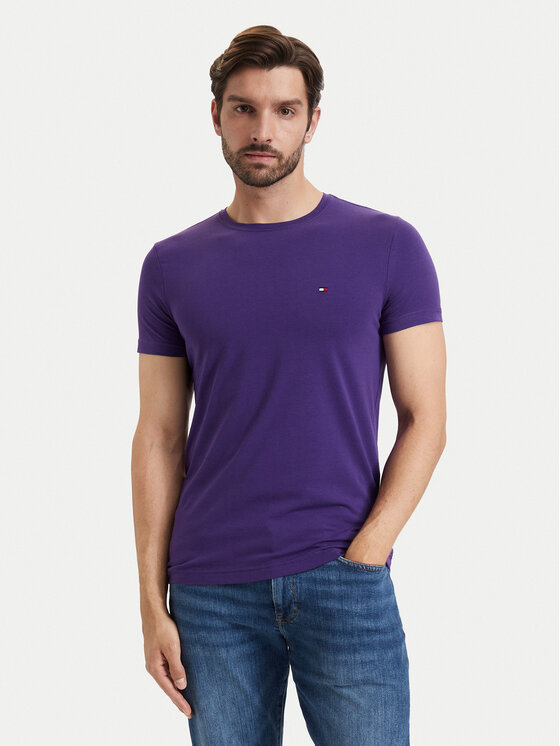 Tommy Hilfiger Tommy Hilfiger Тишърт MW0MW10800 Виолетов Slim Fit